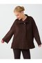 Bitter Brown Stand Collar Relaxed Fit Wool Blend Cashmere Coat - 4