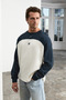 Damiano men's organic cotton trimmed ecru/navy blue sweatshirt - 3