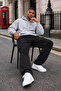 Men's Black Straight Cut Casual Sweatpants - 3