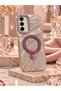 Samsung Galaxy A57 Compatible Premium Stone Glossy Pearlescent Case with Stand – Camera Frame, Stylish Design, Shock Absorbing