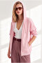 Women's Pink Hooded Kangaroo Pocket Oversize Basic Sweatshirt Swt-19000801 - 5