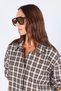 Women's Brown Oversized Shirt with Button Detail on the Back - 3