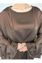Set rochie si cardigan, maro - 5