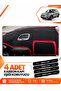 Fiat 500L (2013-2017) Compatible Front Glove Box Protection Protector Carpet Cover - Black-Red - Fi001