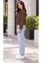 Women's Brown Epaulet Buttoned Lined Short Trench Coat - 2