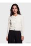 Lcw Vision Ecru Crew Neck Women's Knitwear Cardigan