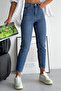 Women's High Waist Washed Mom Jean Lycra Jeans 1244 - 3