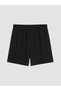 Vizyon New Season Black Women's Shorts with Elastic Waist and Textured Fabric - 5