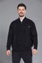 Navy Blue Men's Dad and Middle-Aged Knitwear Steel Knit Lined Acrylic Zipper Pocket Oversized Dad Cardigan - 3