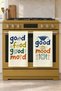 Good Food Good Mood Written Colorful Retro 2-Piece Kitchen Towel Set 35X55