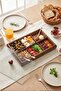 6-Compartment Rectangular Acacia Breakfast Snack Bowl Multi-Functional Serving Tray - 3