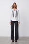 Women's white embellished buttoned oversize shirt alc-x15896 - 3