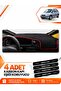 Opel Zafira (1999-2003) Compatible Front Torpedo Protection Case Carpet Cover - Black-Red - Op017