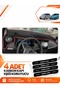 Renault Zoe (2012-2024) Compatible Front Torpedo Protection Case Carpet Cover - Black-Red - Re051