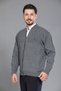 Gray Men's Dad and Middle-Aged Knitwear Steel Knit Lined Acrylic Zipper Pocket Oversized Dad Cardigan - 5