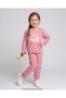 Girl's Floral Printed 6-7-8-9-10 Years Old Scallop Lace Detailed 2-Piece Compact Stylish Top and Bottom Tracksuit Set - 2