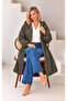 Women's Plus Size Hooded Parachute Fabric Pocket Drawstring Detailed Lined Oversize Trench Coat Coat Jacket Raincoat 29011 - 2