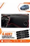 Peugeot 5008 Screenless (2010-2014) Compatible Front Torpedo Protection Case Cover - Black-Red - Pe016