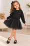 Girl's Bow Tulle Skirt Sweat Dress Casual Dress - 2