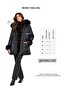 Navy Blue Fur Detailed Waist-Tie Coat with Fur Inside - 6