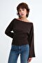 Kayık Neckline Gathered Blouse B07037 - 2