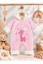 Welsoft Baby Girl Jumpsuit with Hood, Giraffe Embroidery, Soft Textured Winter Jumpsuit - 3