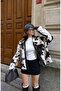 Robin women's leather trimmed, lined, short faux plush fur coat - 3
