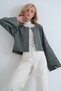 Women's khaki open front short unlined steel jacket alc-x15882 - 5