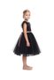 Girls 2-in-1 Black Tulle Party Dress with Ruffle Flutter Sleeves & Removable UAE Flag Belt - 2