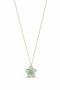 Light Blue Flower Pendant with Yellow Chain - Elegant and Stylish Design