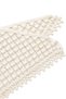 Hand Knitted Triangular Openwork Patterned Ecru Color Tasseled Shoulder Shawl - 3