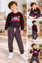 Boys' 2-Piece Tracksuit Set Car Printed Sweatshirt Striped Jogger Tracksuit - 2