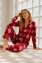 Women's Regular Wrinkled Red Pajama Set - 6
