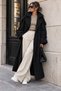 Women's Belted Double-Breasted Epaulet Detailed Wide Collar Oversize Long Trench Coat - 2