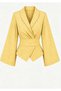 Striped Asymmetrical Cut Spanish Sleeve Double Breasted Collar Waist Tie Belted Slim Cotton Shirt Blouse - 2