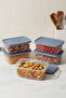 Set of 5 Rectangular Storage Containers 2000 ml Refrigerator Organizer Freezer Compatible - 2
