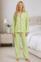 Women's Home Wear Comfortable Green Pajama Set 4660