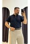 Polo Collar Zippered T-Shirt - 6