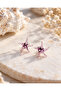 Handmade Glass Lilac Starfish Stud Earrings
