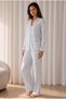 Women's Patterned Basic Winter Blue Pajama Set - 2
