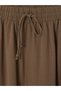 Vizyon New Season Khaki Wide Leg Women's Trousers with Elastic Waist - 6