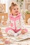 Baby girl floral print hooded vest long sleeve t-shirt bottom sweatpants 3-piece set 3-6 months - 2