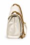 White Quilted Embroidered Chain Strap Detailed Stylish Design Women's Shoulder Bag - 4