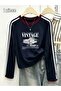 Long Sleeve Retro Vintage Graphic Blouse Body