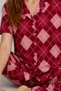 Night Red Women's Short-Sleeved Patterned Pajama Set 4730 - 5