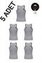 Pack of 5 Gray Men's Sports Rambo Undershirts Cotton Ribbed Fabric - Special Production Sleep Band with Gift