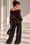 Women's Madonna Collar Knitwear Sweater Soft Textured Shoulder Cut-Out Comfortable Fit My3535 - 2
