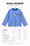 Women's Blue Striped Long Sleeve Oversize T-Shirt Crew Neck 100% Cotton - 8