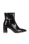 Women's Gold Accessory Thick Heeled Pointed Toe Boots - 4