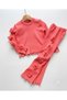 Girl's Floral Detailed 2-Piece Set with Spanish Flared Pants - Ages 3-8